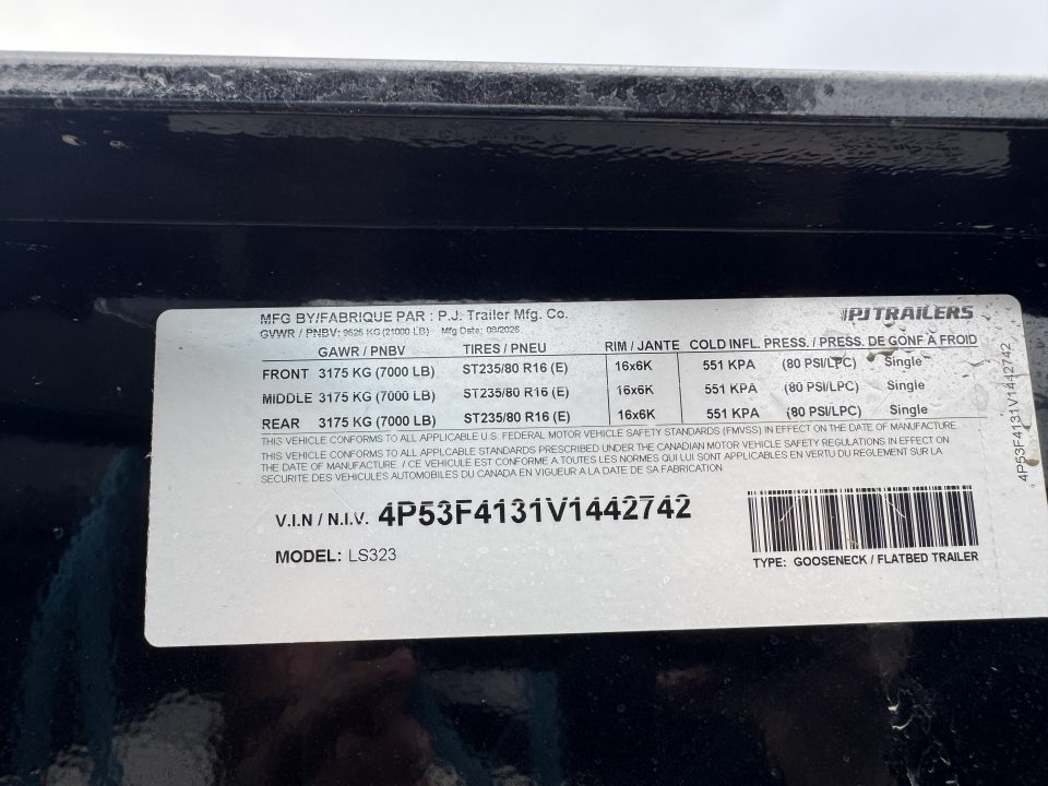 New 2027 PJ Trailers LS32GN Deckover Trailer