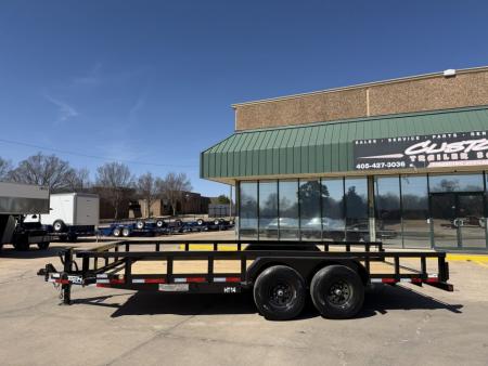 New #267012 2027 TOP HAT HT 18 X 83 TANDEM AXLE HEAVY DUTY SQUARE TUBE TOP UTILITY W/ SLIDE IN RAMPS