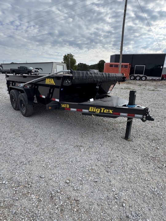 New 2027 Big Tex 83x14 Tandem 15.4K Telescopic Dump w/ 7 Gauge Floor & Slide In Ramps HYDRO JACK SPRING ARM TARP