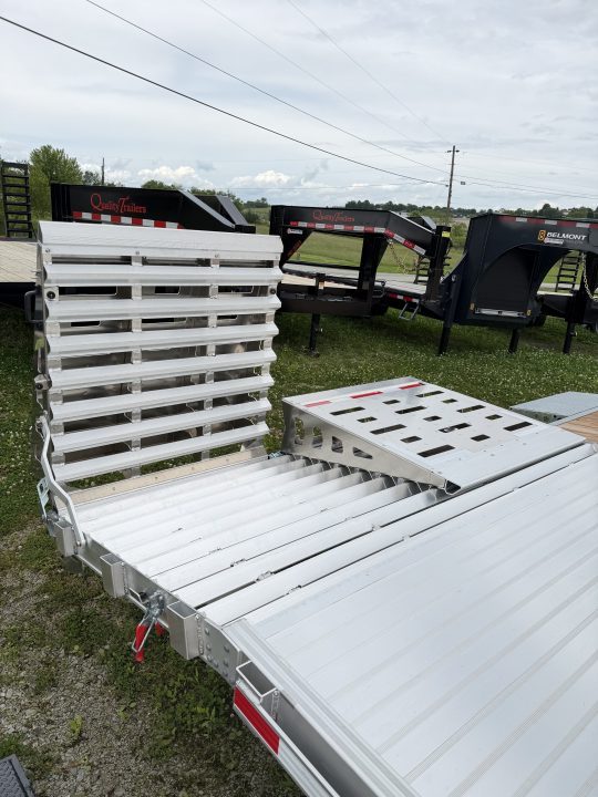 New 2027 EBY 24'6" TRADESMAN Aluminum HD DECKOVER Trailer w/ 50/50 Fold Flat or Stand Up Wedge Ramp w/ 8K AXLES