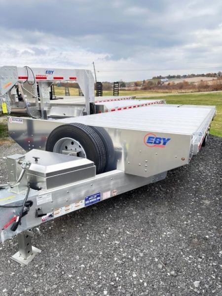 New 2027 EBY 24'6" TRADESMAN Aluminum HD DECKOVER Trailer w/ 50/50 Fold Flat or Stand Up Wedge Ramp w/ 8K AXLES