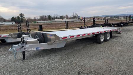 New 2027 EBY 24'6" TRADESMAN Aluminum HD DECKOVER Trailer w/ 50/50 Fold Flat or Stand Up Wedge Ramp w/ 8K AXLES