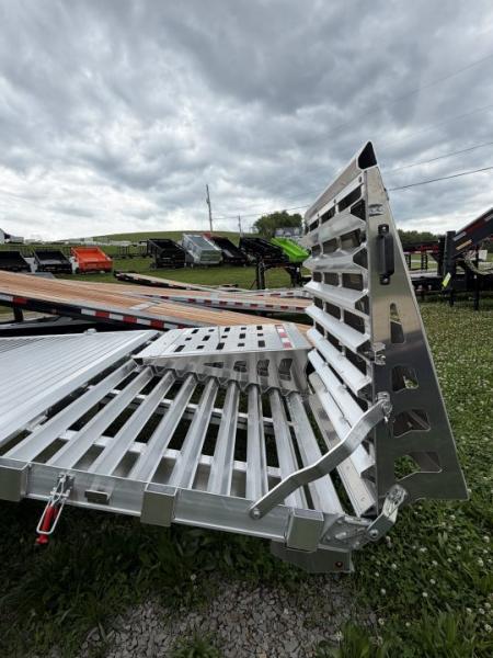 New 2027 EBY 24'6" TRADESMAN Aluminum HD DECKOVER Trailer w/ 50/50 Fold Flat or Stand Up Wedge Ramp w/ 8K AXLES