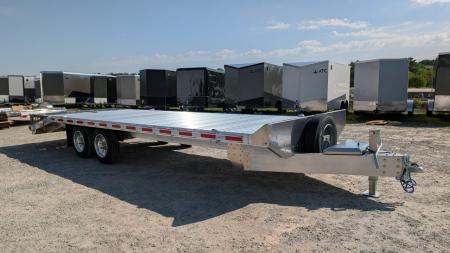 New 2027 EBY 24'6" TRADESMAN Aluminum HD DECKOVER Trailer w/ 50/50 Fold Flat or Stand Up Wedge Ramp w/ 8K AXLES