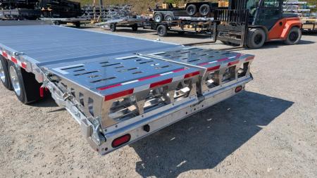 New 2027 EBY 24'6" TRADESMAN Aluminum HD DECKOVER Trailer w/ 50/50 Fold Flat or Stand Up Wedge Ramp w/ 8K AXLES