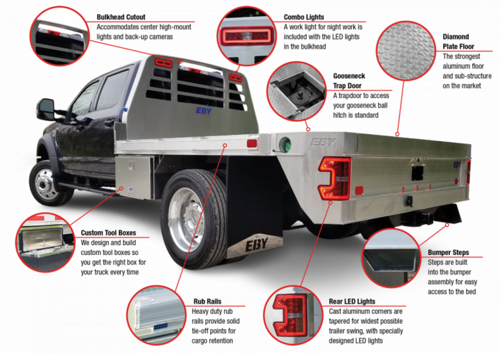 New 2026 EBY "BIG COUNTRY" 11' x 97 1/4" ALUMINUM FLAT BED