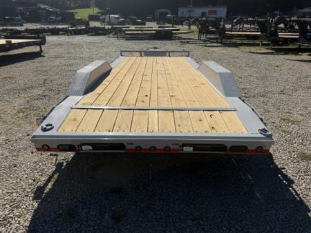 New Load Trail Car Hauler 102 x 20 14K bomber grey W/ Slide in Ramps, Front Tool Box, and Rub Rail