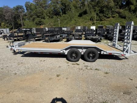 New Load Trail equipment 102 x 20 14K bomber grey W/ Stand Up Ramps, Front Tool Box, and Rub Rail