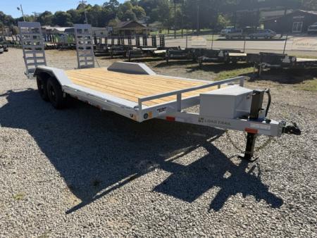 New Load Trail equipment 102 x 20 14K bomber grey W/ Stand Up Ramps, Front Tool Box, and Rub Rail