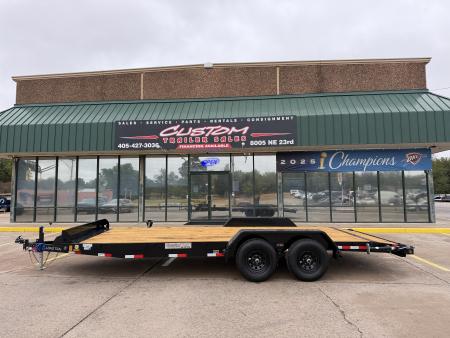 New #013543 2027 LOAD TRAIL CH 20 X 83 TANDEM AXLE 10K WOOD FLOOR CAR HAULER W/ SLIDE IN RAMPS