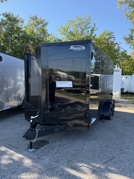 New 2027 FORMULA TRAILERS 7 x 16 Cargo / Enclosed Trailer with 7ft Interior with Ramp Door - UPGRADED MODEL - BLACK OUT