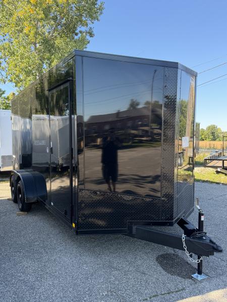New 2027 FORMULA TRAILERS 7 x 16 Cargo / Enclosed Trailer with 7ft Interior with Ramp Door - UPGRADED MODEL - BLACK OUT