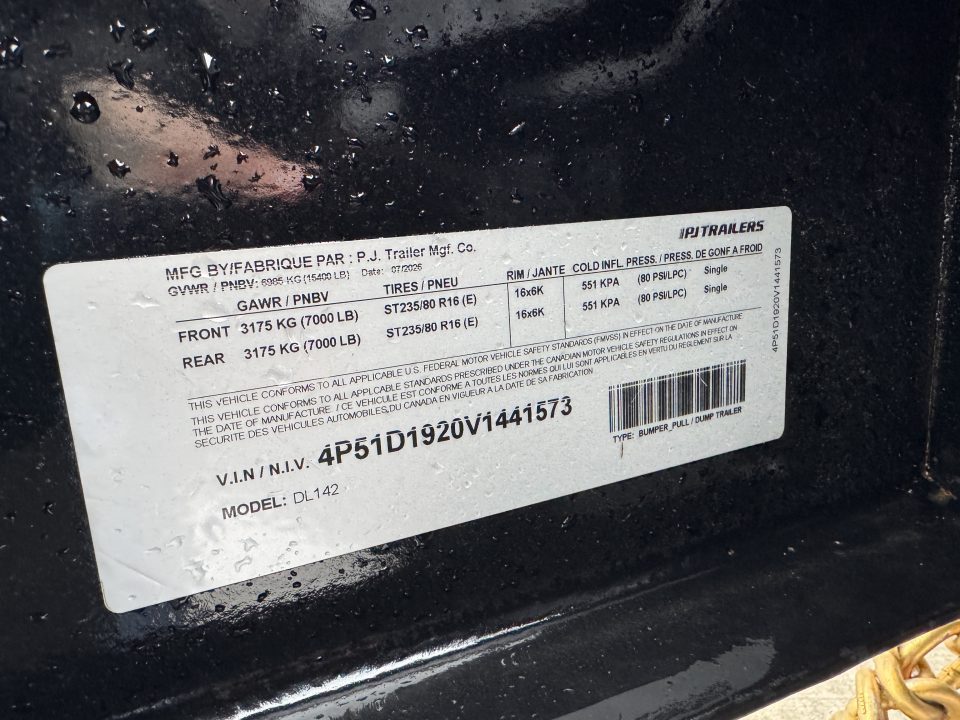 New 2027 PJ Trailers DL14 Dump Trailer