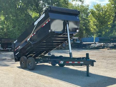 New 2027 PJ Trailers 83  x 16' Low-Pro High Side Telescopic Voyager (DT1) 15.4K GVWR Dump Trailer