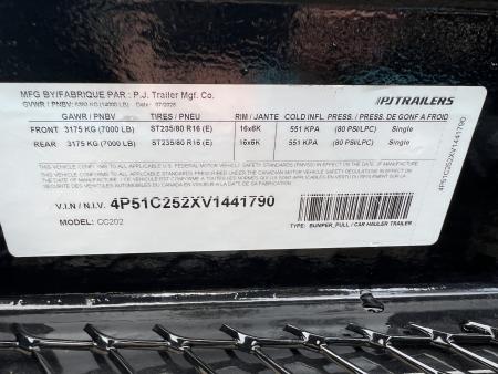 New 2027 PJ Trailers 20' CC Equipment Equipment Trailer