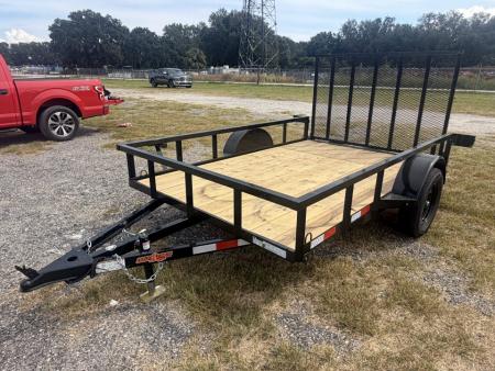 New 2027 DOWN TO EARTH UTILITY TRAILER TUBING TOP RAIL; SPRING ASSISTED RAMP GATE