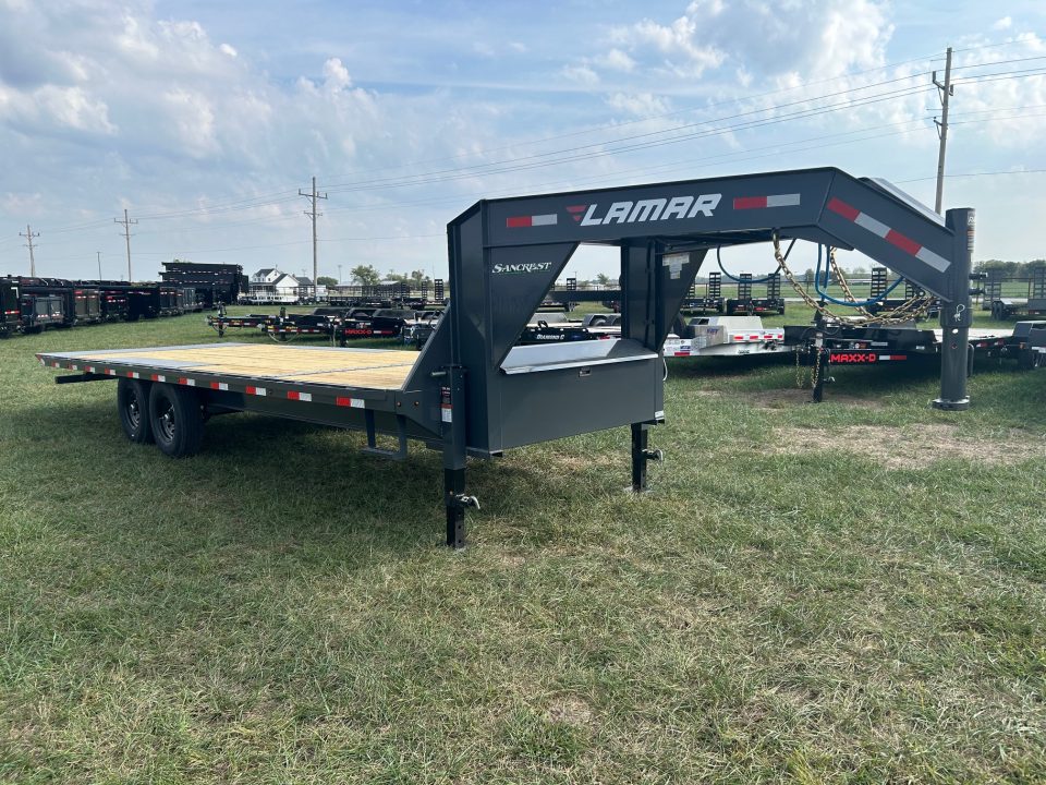 New 2027 Lamar 102x24 Tandem 14K GN Deckover Power Tilt w/ Tuff Wireless & 14 Ply Tires