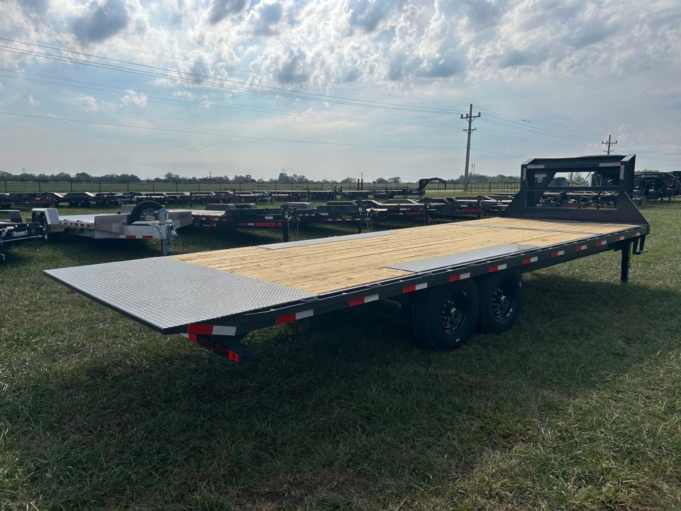 New 2027 Lamar 102x24 Tandem 14K GN Deckover Power Tilt w/ Tuff Wireless & 14 Ply Tires