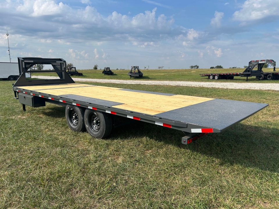 New 2027 Lamar 102x24 Tandem 14K GN Deckover Power Tilt w/ Tuff Wireless & 14 Ply Tires