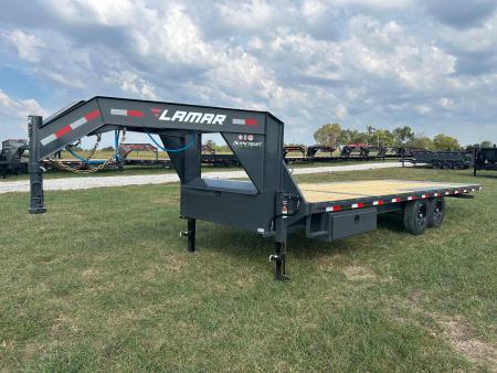 New 2027 Lamar 102x24 Tandem 14K GN Deckover Power Tilt w/ Tuff Wireless & 14 Ply Tires
