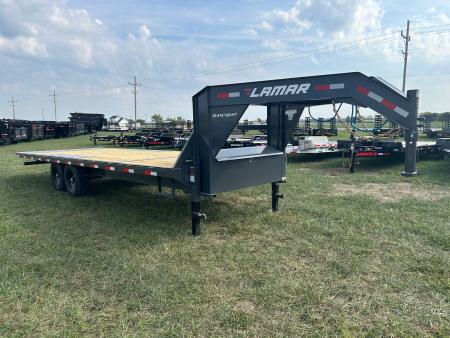 New 2027 Lamar 102x24 Tandem 14K GN Deckover Power Tilt w/ Tuff Wireless & 14 Ply Tires