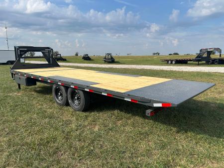 New 2027 Lamar 102x24 Tandem 14K GN Deckover Power Tilt w/ Tuff Wireless & 14 Ply Tires