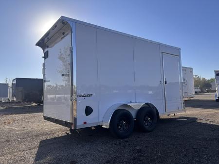 New 2027 Formula Trailers 7 X 14 FT CONQUEST ENCLOSED V-NOSE CARGO TRAILER RAMP DOOR 7 FT INTERIOR HEIGHT