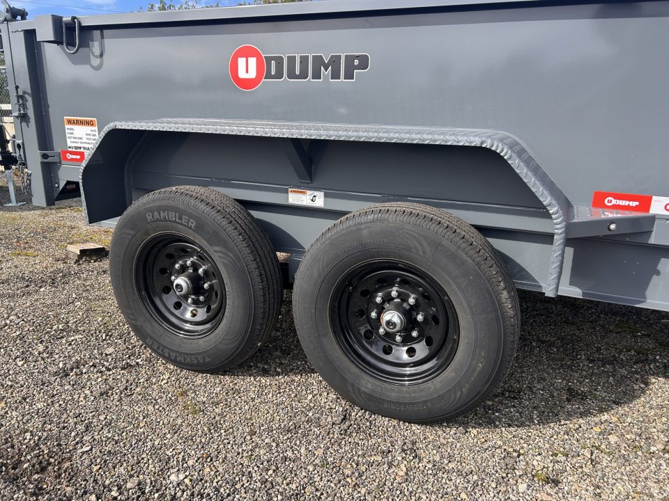 New 2027 U-Dump 6 X 12 FT DUMP TRAILER TELESCOPIC CYLINDER W/ SLIDE IN RAMPS TARP KIT 31 IN SIDES