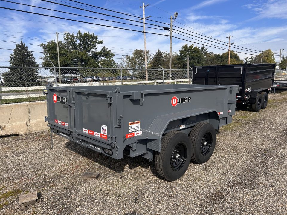 New 2027 U-Dump 6 X 12 FT DUMP TRAILER TELESCOPIC CYLINDER W/ SLIDE IN RAMPS TARP KIT 31 IN SIDES