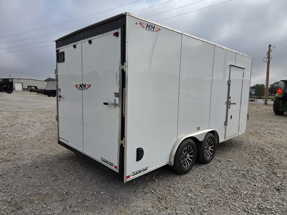 New 2027 H&H 8X16 TANDEM 10K CARGO W/5200 AXLES ALUMINUM WHEELS 7FT HEIGHT & RAMP DOOR