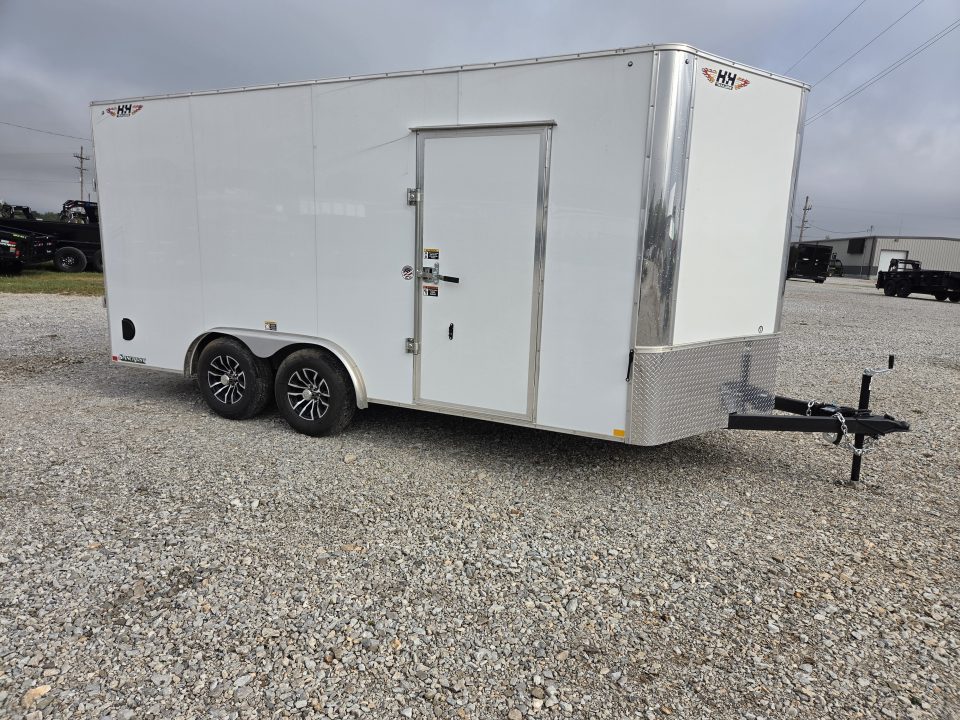New 2027 H&H 8X16 TANDEM 10K CARGO W/5200 AXLES ALUMINUM WHEELS 7FT HEIGHT & RAMP DOOR