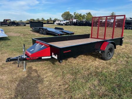 Used 2015 Rice 76x12 Single Axle Utility w/ Solid Sides, Toolbox, & 4' Ramp Gate