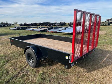 Used 2015 Rice 76x12 Single Axle Utility w/ Solid Sides, Toolbox, & 4' Ramp Gate