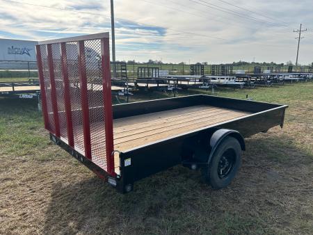 Used 2015 Rice 76x12 Single Axle Utility w/ Solid Sides, Toolbox, & 4' Ramp Gate