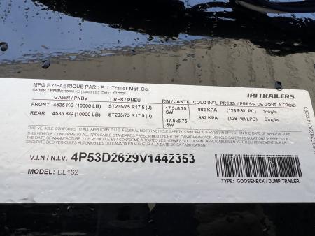 New 2027 PJ Trailers 16' Gooseneck DE 10K's Dump Trailer