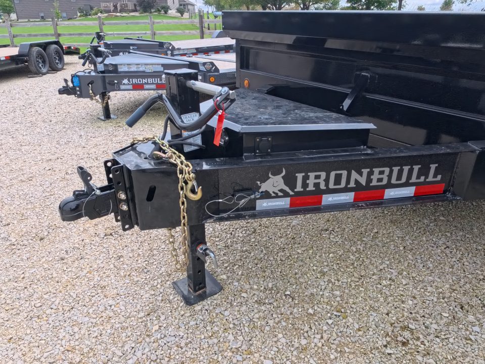 New 2027 Iron Bull 96 x 16 DDP Dump Trailer with 2)7,000 lb. Straight Axles. Elec. Brakes, 10" I-Beam Frame, Slide -In Ramp, Scissor Hoist TH-520