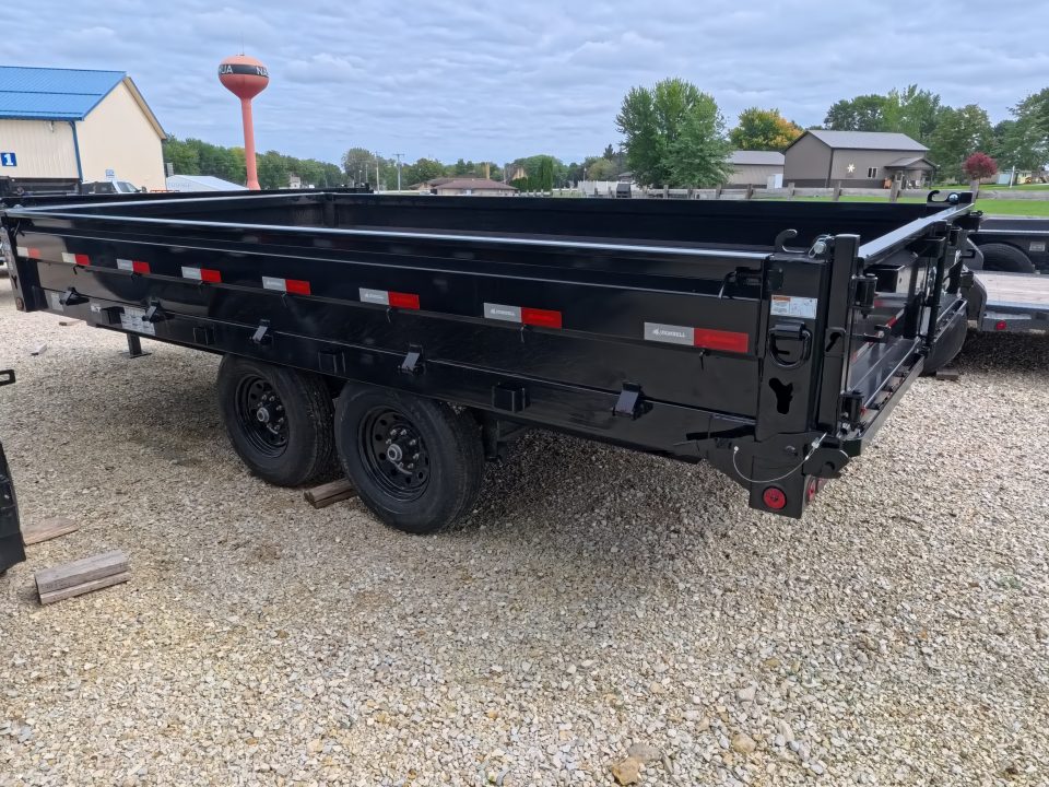 New 2027 Iron Bull 96 x 16 DDP Dump Trailer with 2)7,000 lb. Straight Axles. Elec. Brakes, 10" I-Beam Frame, Slide -In Ramp, Scissor Hoist TH-520