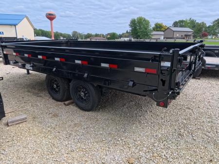 New 2027 Iron Bull 96 x 16 DDP Dump Trailer with 2)7,000 lb. Straight Axles. Elec. Brakes, 10" I-Beam Frame, Slide -In Ramp, Scissor Hoist TH-520
