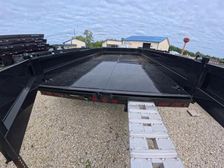 New 2027 Iron Bull 96 x 16 DDP Dump Trailer with 2)7,000 lb. Straight Axles. Elec. Brakes, 10" I-Beam Frame, Slide -In Ramp, Scissor Hoist TH-520