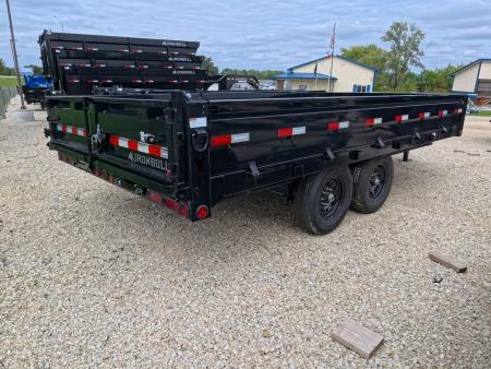 New 2027 Iron Bull 96 x 16 DDP Dump Trailer with 2)7,000 lb. Straight Axles. Elec. Brakes, 10" I-Beam Frame, Slide -In Ramp, Scissor Hoist TH-520