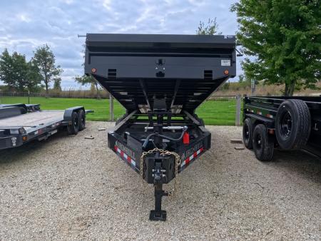 New 2027 Iron Bull 96 x 16 DDP Dump Trailer with 2)7,000 lb. Straight Axles. Elec. Brakes, 10" I-Beam Frame, Slide -In Ramp, Scissor Hoist TH-520