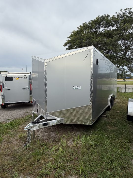 New 2027 Lightning 8.5 x 20 Enclosed All Aluminum Car Hauler with Ramp 7K GVW 6ft 6in Interior Height
