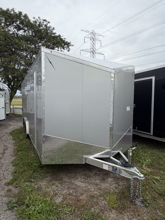 New 2027 Lightning 8.5 x 20 Enclosed All Aluminum Car Hauler with Ramp 7K GVW 6ft 6in Interior Height
