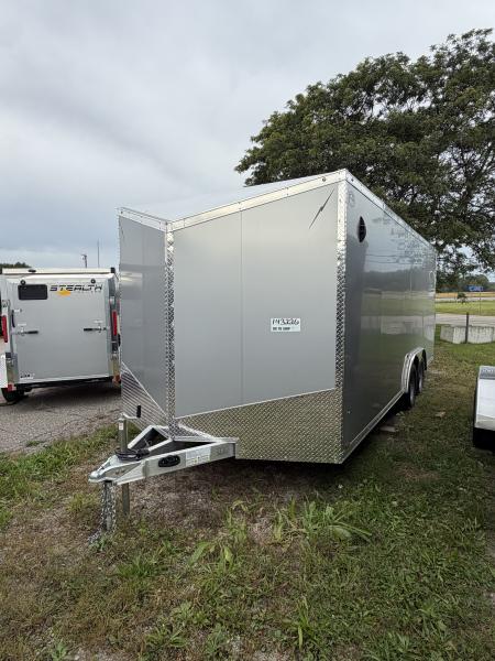 New 2027 Lightning 8.5 x 20 Enclosed All Aluminum Car Hauler with Ramp 7K GVW 6ft 6in Interior Height