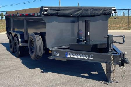 New Diamond C 16' HDU 208 Dump Trailer: 36  Sides, Spare, 16,000 GVWR