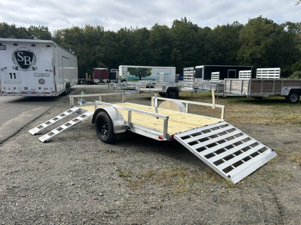 New 2027 ALCOM 6 ft. wide by 12 ft. long , single axle with lift out side ramps Utility Trailer
