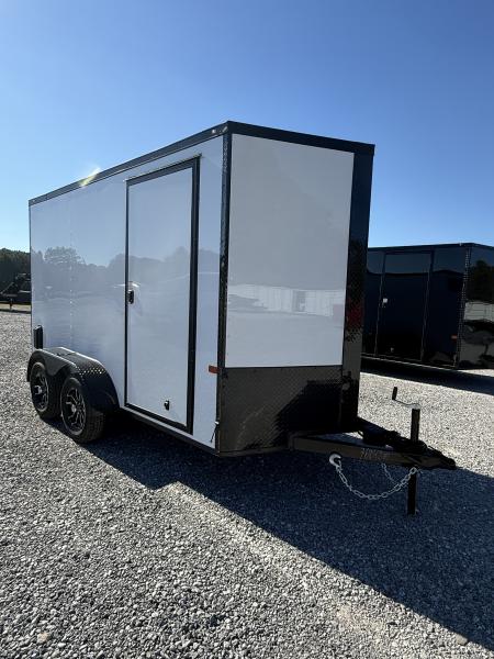 New 2027 Rock Solid Cargo 6x12 TA Cargo / Enclosed Trailer, BLACKOUT PACKAGE, ALUMINUM WHEELS, SEMI SCREWLESS 7’ TALL