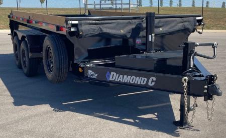 New Diamond C 16' HDU 208 Dump Trailer: 16,000 GVWR, 20  Sides, Spare, Ramps