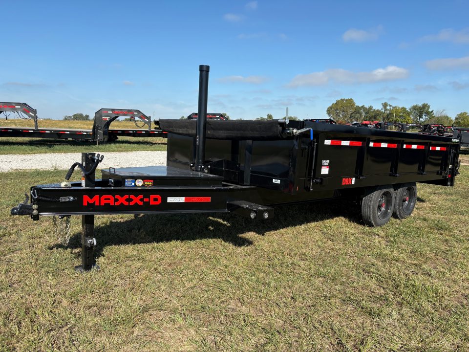 New 2027 MAXX-D 96x16 Tandem 17.5K Telescopic Deckover Dump Trailer W/ 2' Fold Down Sides