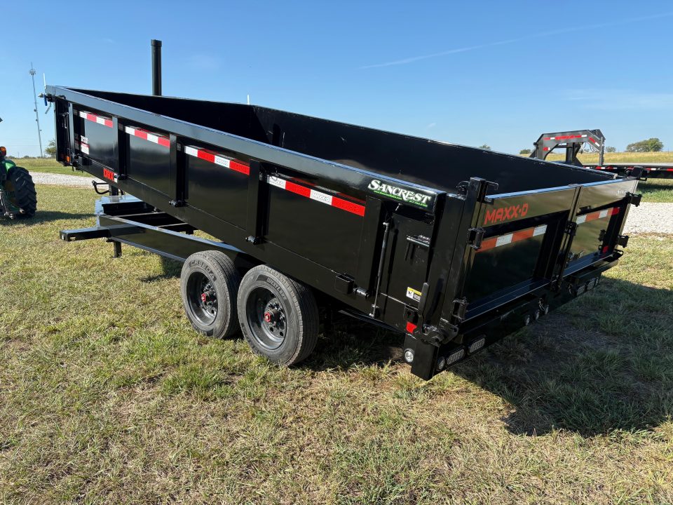 New 2027 MAXX-D 96x16 Tandem 17.5K Telescopic Deckover Dump Trailer W/ 2' Fold Down Sides